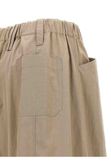 Women's Beige Gathered Hem Skirt