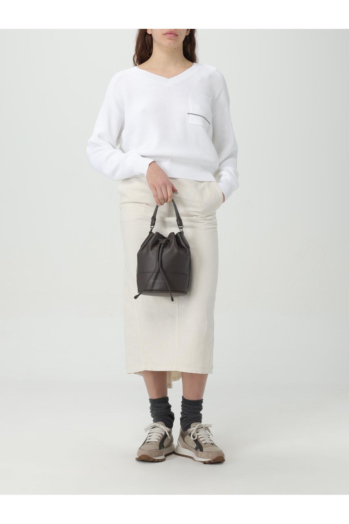 Women's Gesso Cotton Linen Midi Skirt
