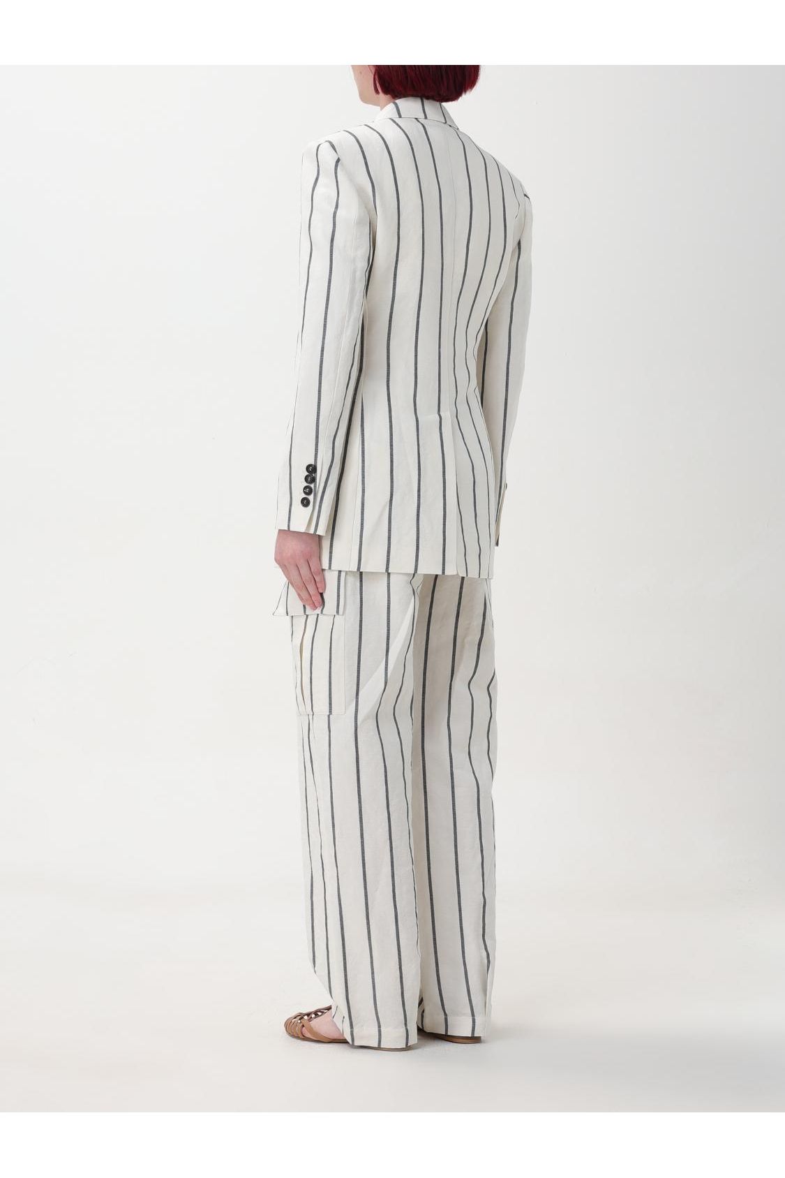 Women's Panama Striped Linen Cotton Blazer