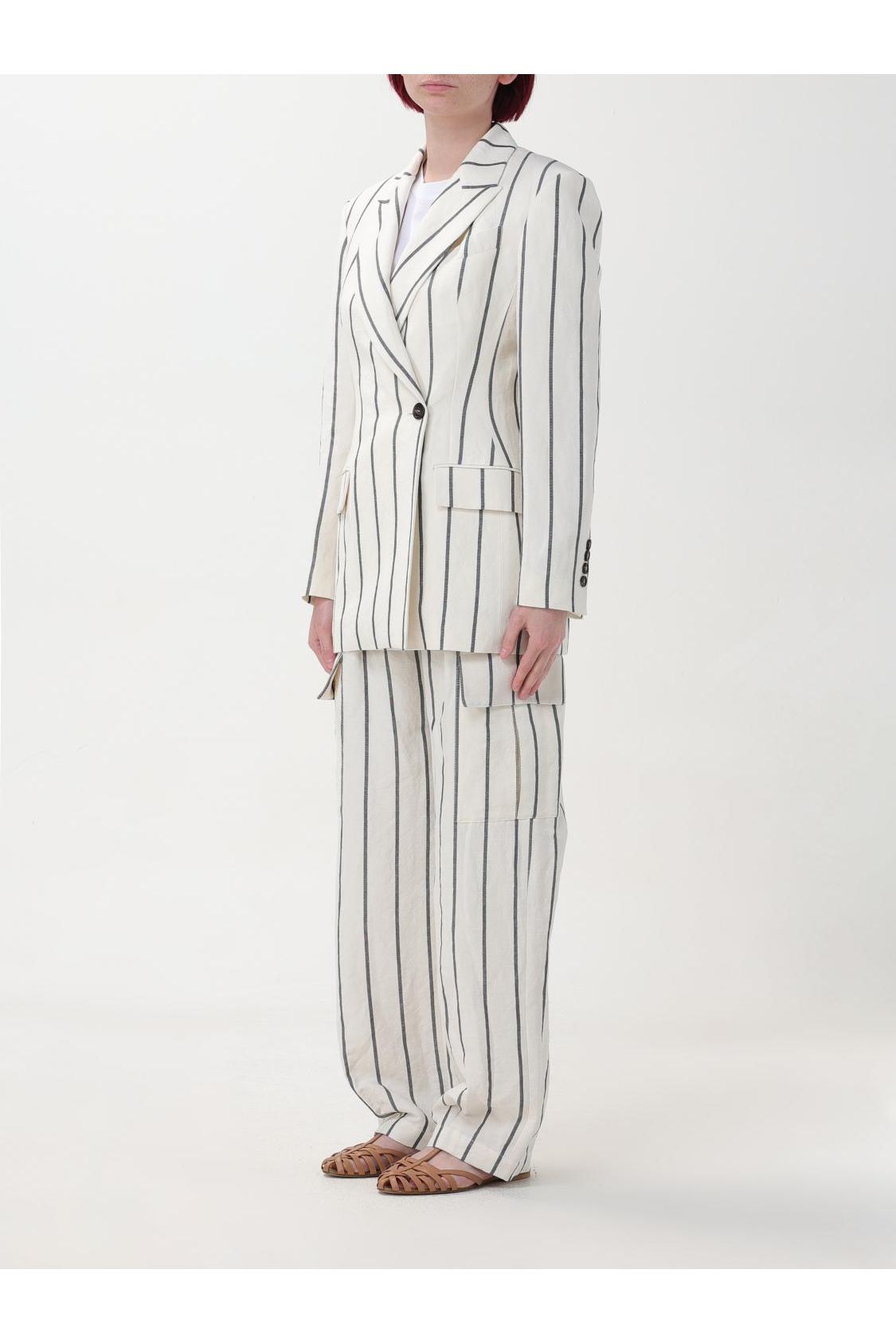 Women's Panama Striped Linen Cotton Blazer