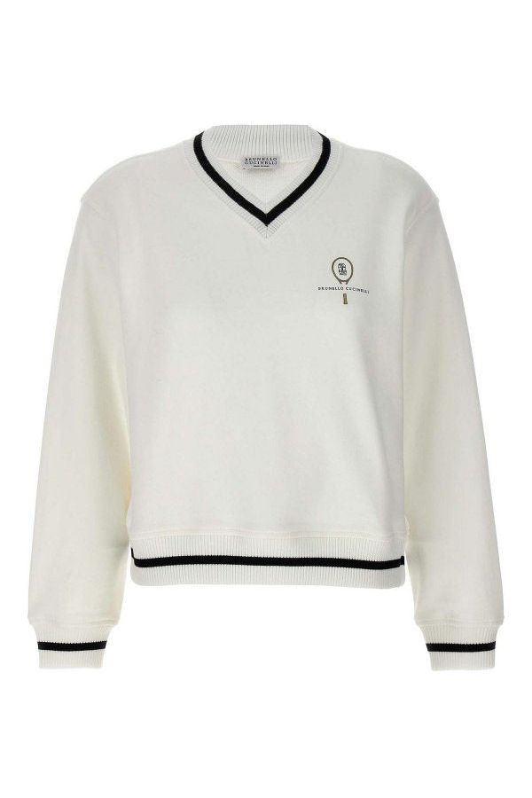 Women's Off White Cotton Sweater
