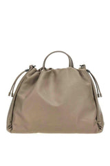 Brunello Cucinelli Women's Taupe Leather Drawstring Bag