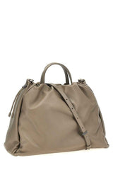 Brunello Cucinelli Women's Taupe Leather Drawstring Bag