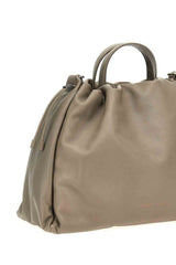 Brunello Cucinelli Women's Taupe Leather Drawstring Bag