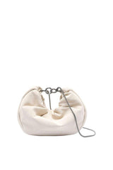 Women's Off White Leather Shoulder Bag