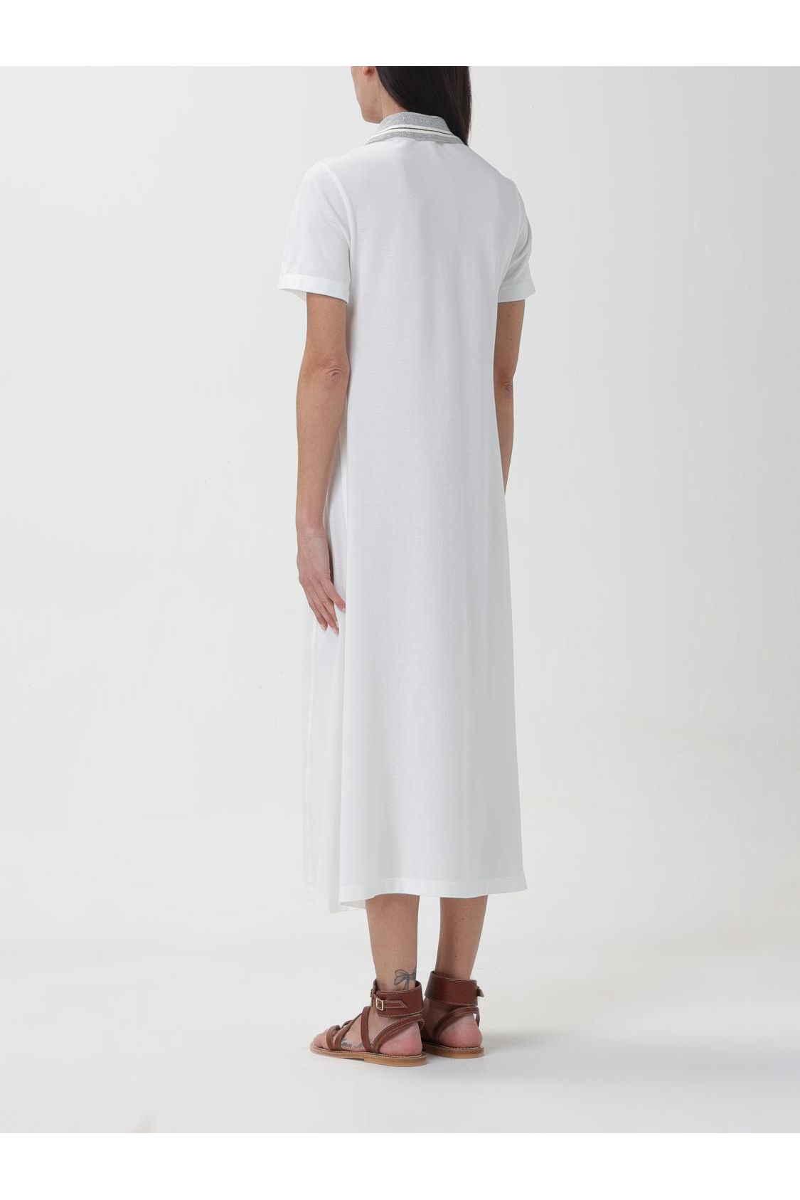 Women's White Polo Collar Dress
