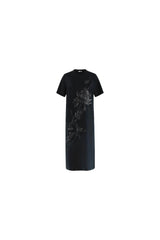 Brunello Cucinelli Women's Black Embroidered Straight Dress