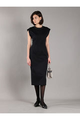 Brunello Cucinelli Women's Black Fitted Sleeveless Dress