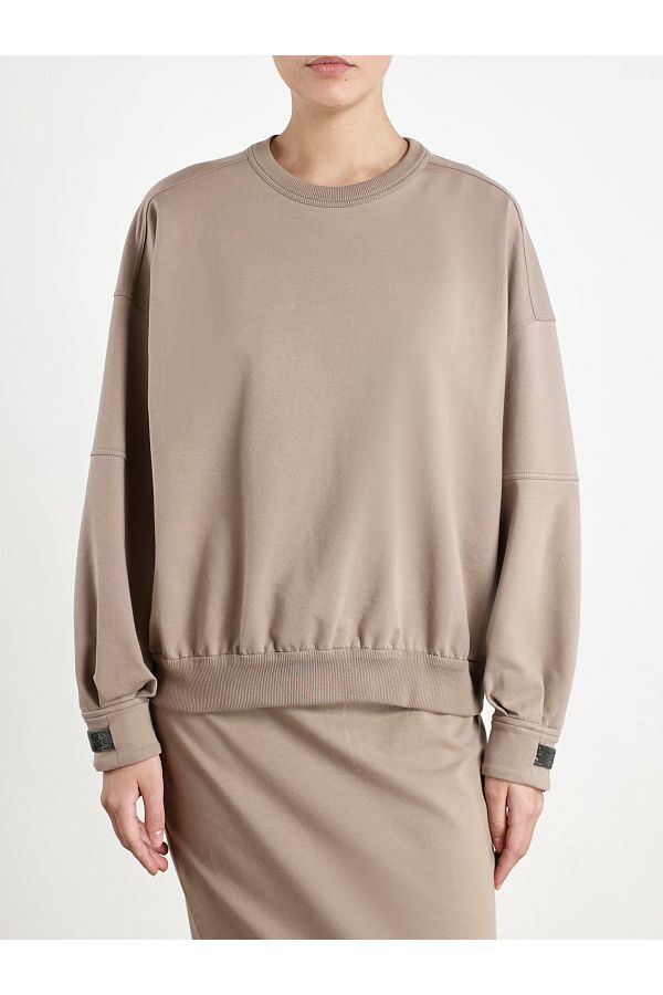 Women's Beige Relaxed Sweatshirt
