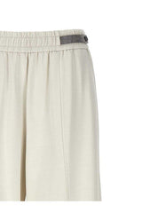 Women's Off White Relaxed Cotton Trousers