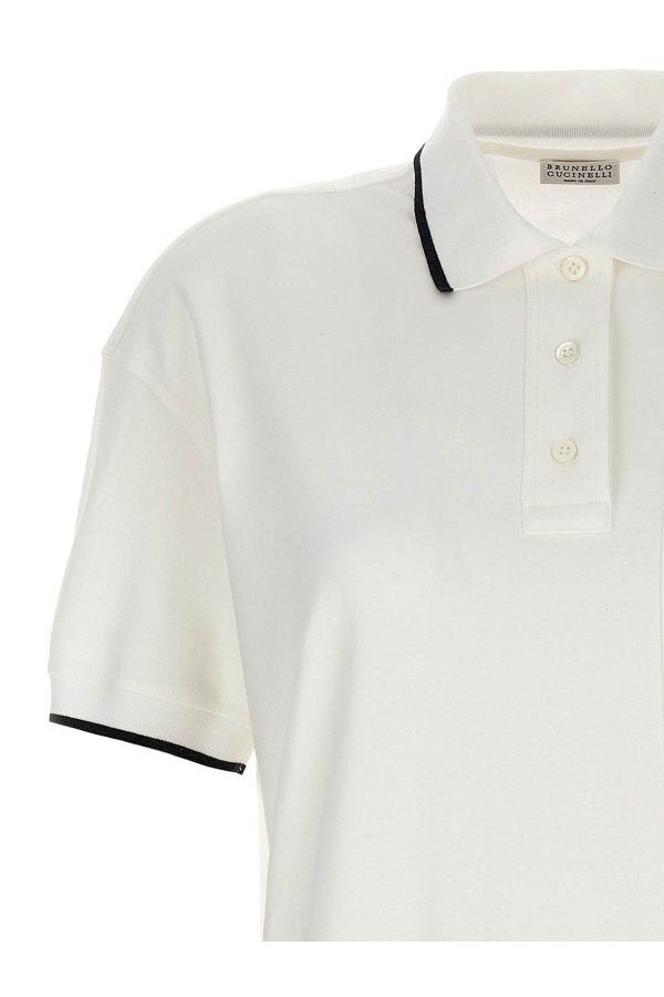 Brunello Cucinelli Women's White Cotton Polo Dress