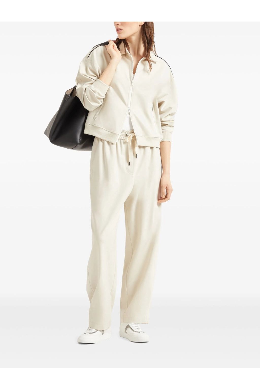 Brunello Cucinelli Women's Off White Zip Jacket