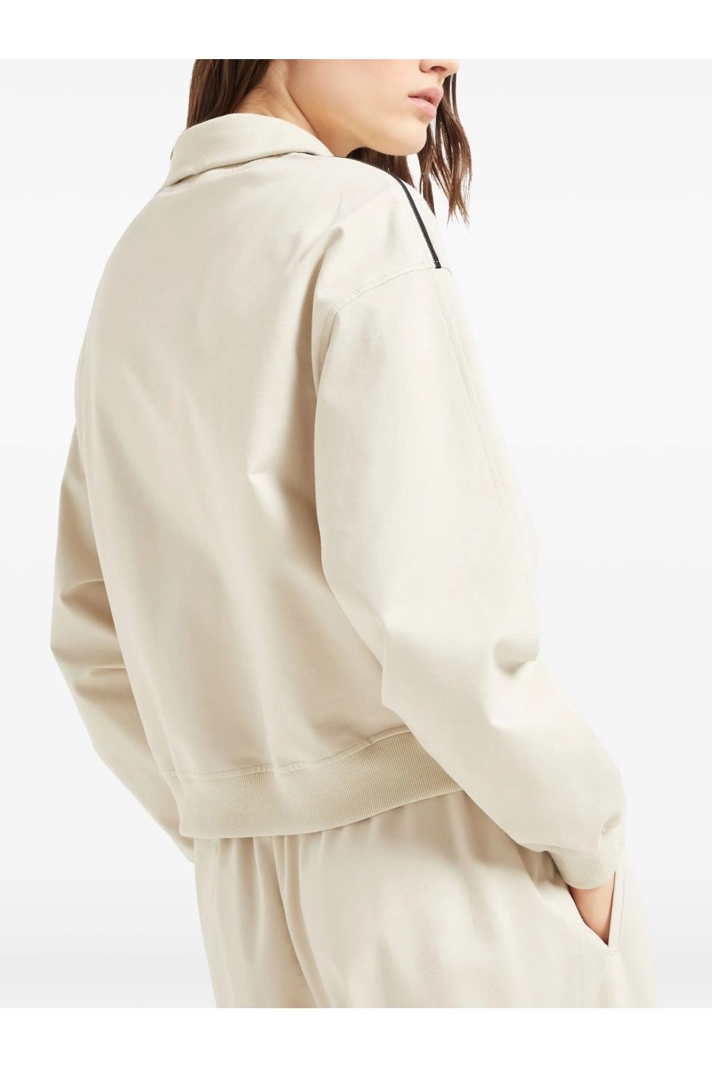 Brunello Cucinelli Women's Off White Zip Jacket