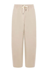 Brunello Cucinelli Women's Light Beige Relaxed Trousers