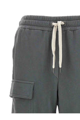 Women's Dark Grey Cotton Cargo Trousers