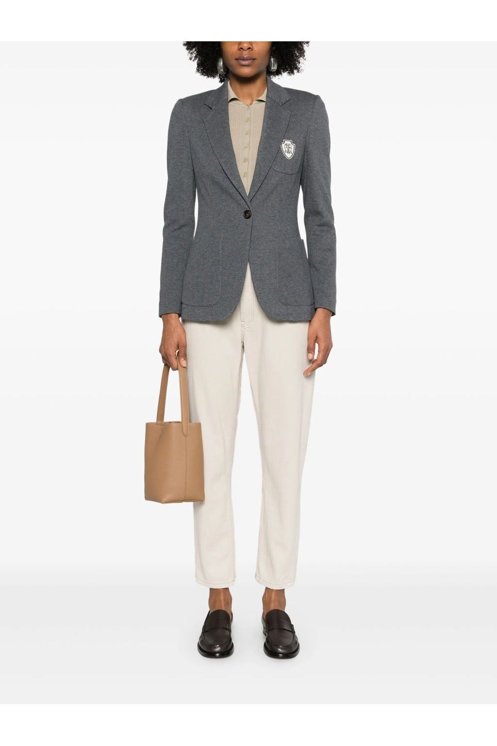 Women's Grey Tailored Cotton Jacket
