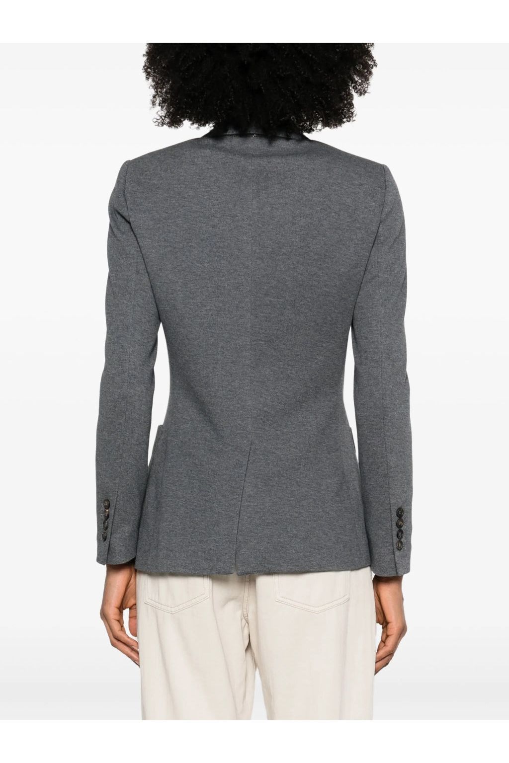 Women's Grey Tailored Cotton Jacket