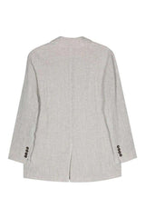 Brunello Cucinelli Women's Light Grey Linen Blazer