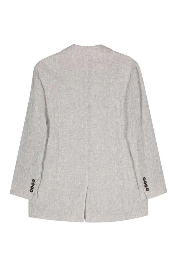 Brunello Cucinelli Women's Light Grey Linen Blazer