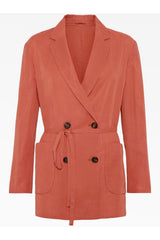 Brunello Cucinelli Women's Rust Relaxed Cotton Jacket