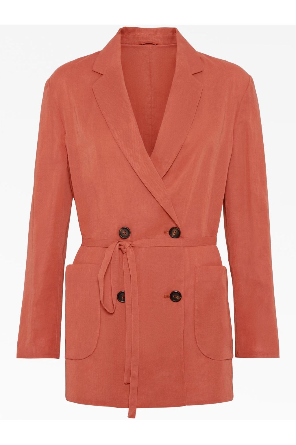 Brunello Cucinelli Women's Rust Relaxed Cotton Jacket