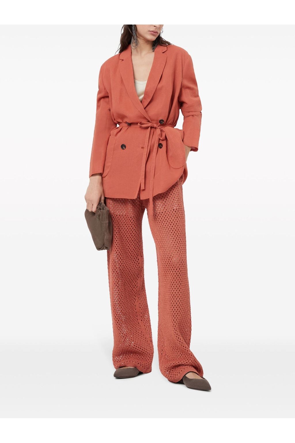 Brunello Cucinelli Women's Rust Relaxed Cotton Jacket