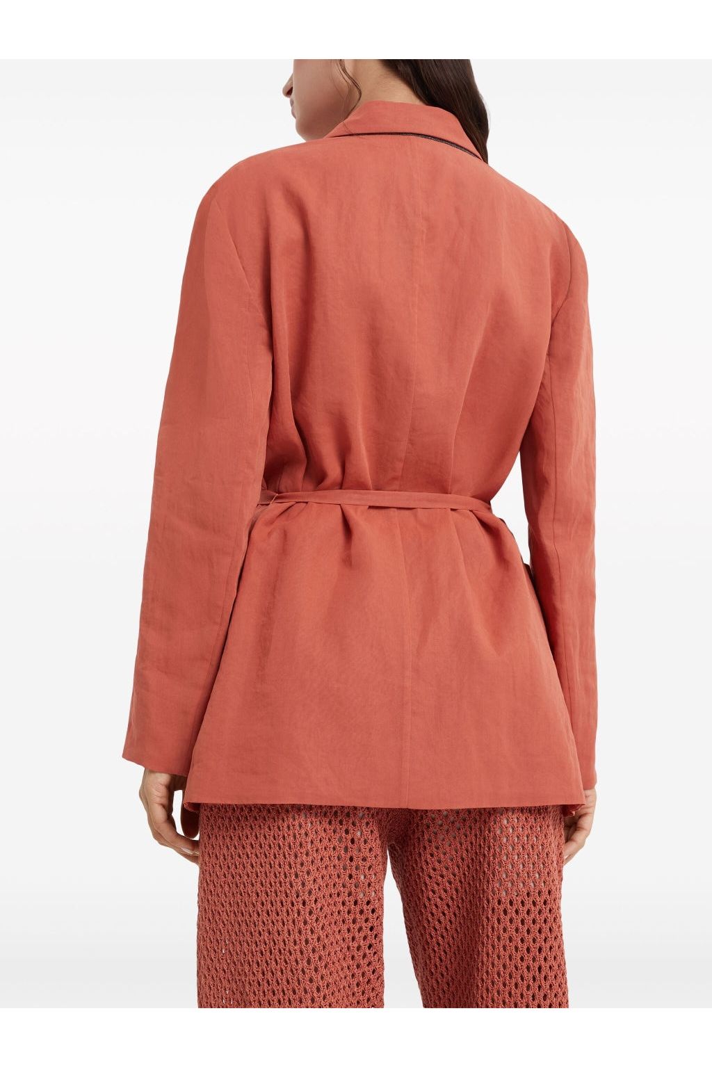 Brunello Cucinelli Women's Rust Relaxed Cotton Jacket