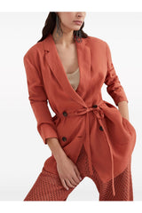 Brunello Cucinelli Women's Rust Relaxed Cotton Jacket