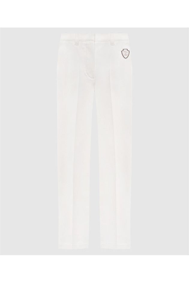 Women's Off White Slim Trousers