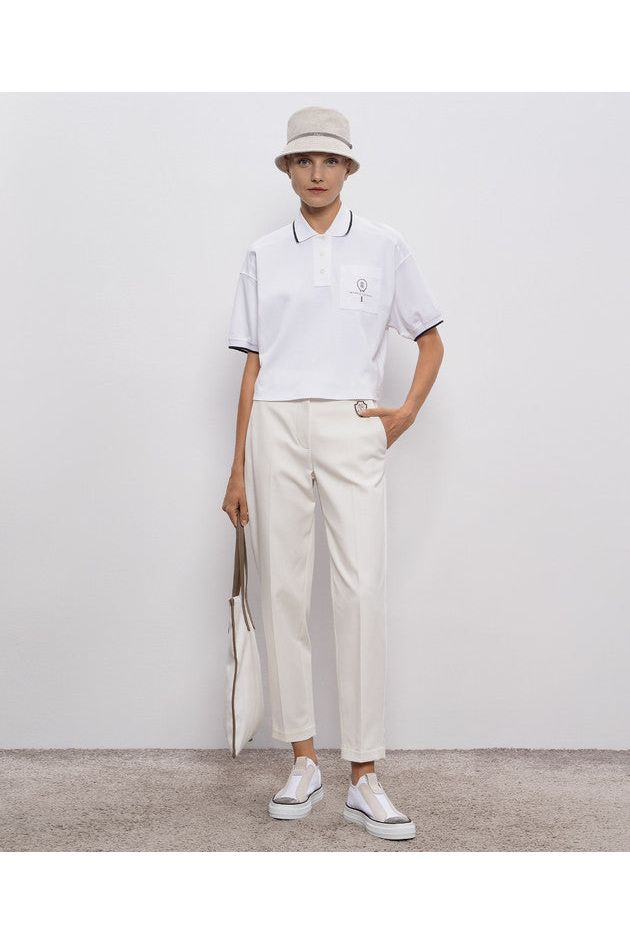 Women's Off White Slim Trousers