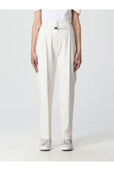 Brunello Cucinelli Women's Off White Tapered Cotton Trousers