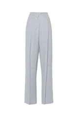 Women's Light Blue Linen Blend Trousers
