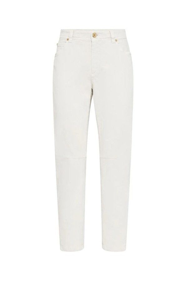 Women's Off White Straight Leg Trousers