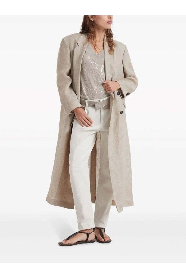 Women's Off White Straight Leg Trousers