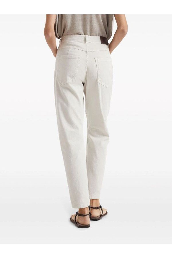 Women's Off White Straight Leg Trousers
