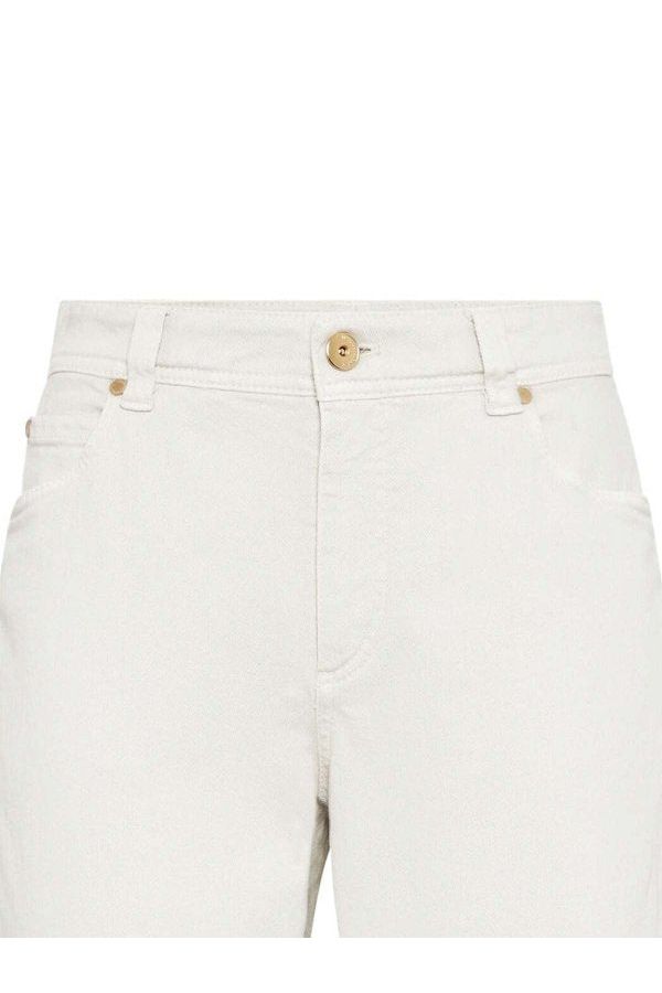Women's Off White Straight Leg Trousers