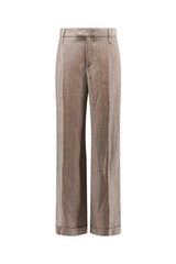 Women's Light Brown Linen Trousers