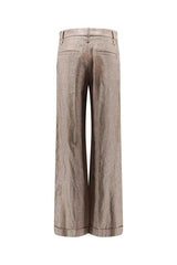 Women's Light Brown Linen Trousers