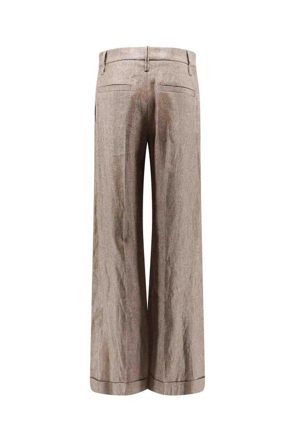 Women's Light Brown Linen Trousers