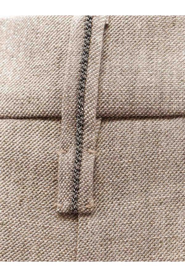 Women's Light Brown Linen Trousers