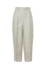 Women's Light Beige Linen Trousers