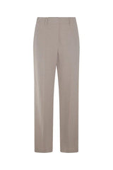 Women's Light Beige Straight Trousers
