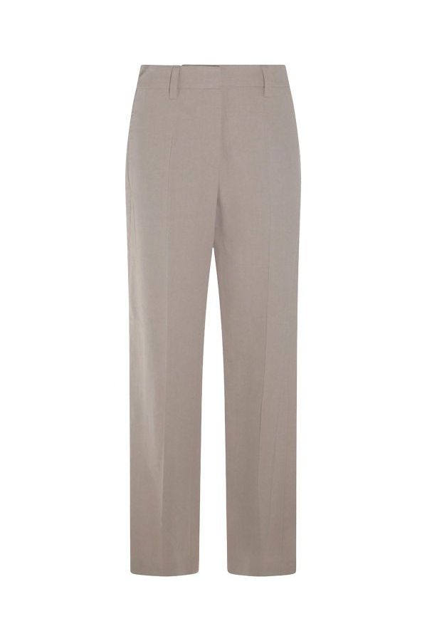Women's Light Beige Straight Trousers