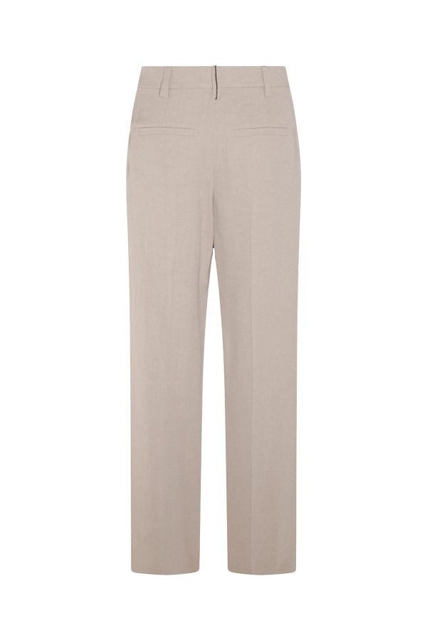Women's Light Beige Straight Trousers