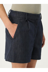 Women's Dark Blue Tailored Shorts