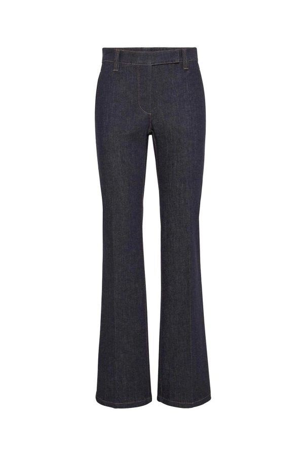 Brunello Cucinelli Women's Dark Blue Flared Trousers