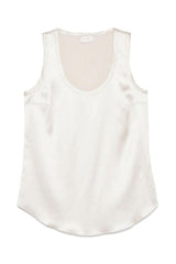 Women's Ivory Silk Sleeveless Shirt