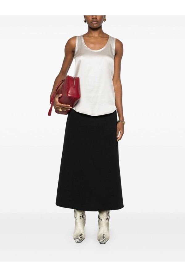 Women's Ivory Silk Sleeveless Shirt