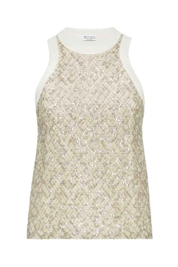 Women's Warm White Sequined Shirt