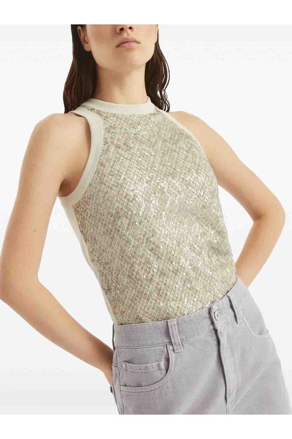 Women's Warm White Sequined Shirt